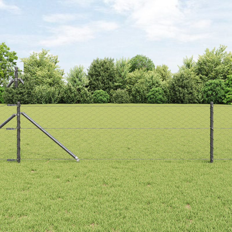 Hexagon Fence Steel, Grey, 60cm H x 5000cm W