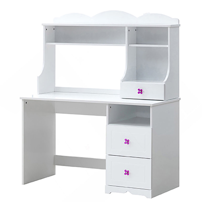Bureau d'écriture blanc à 2 tiroirs