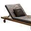Chaise longue d'extérieur en teck avec cadre en métal