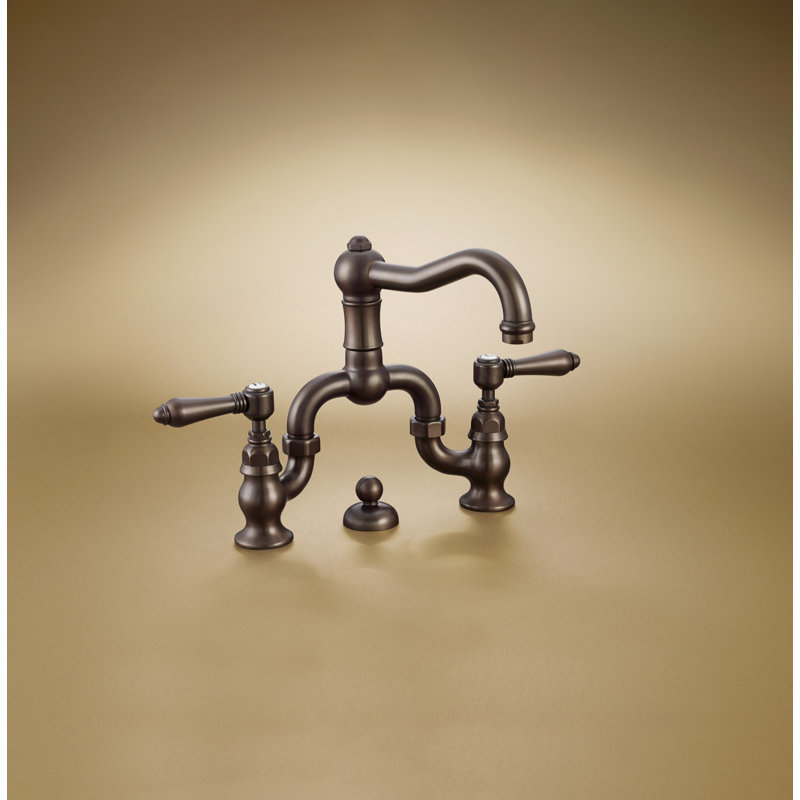 Acqui Bridge Lavatory Faucet, Tuscan Brass, Lever Handle