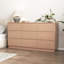 Commode moderne à 9 tiroirs en bois avec design Mid-Century et beaucoup de rangement