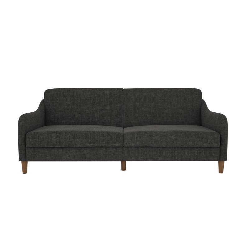 2 Seater Linen Blend Sleeper, Dark Gray