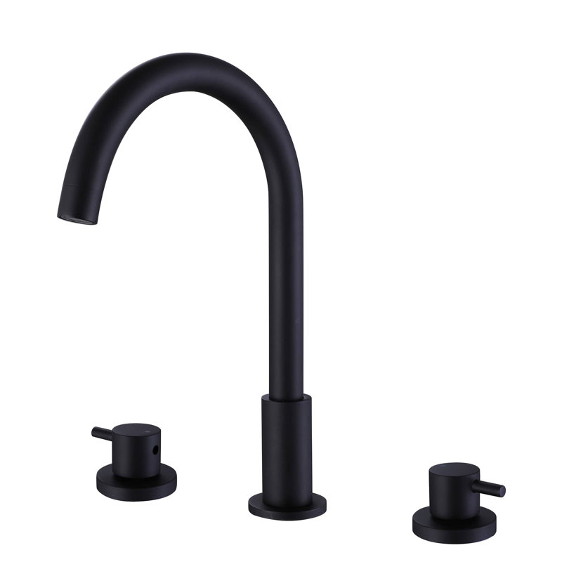 Widespread 2-handle Bathroom Faucet, Matte Black