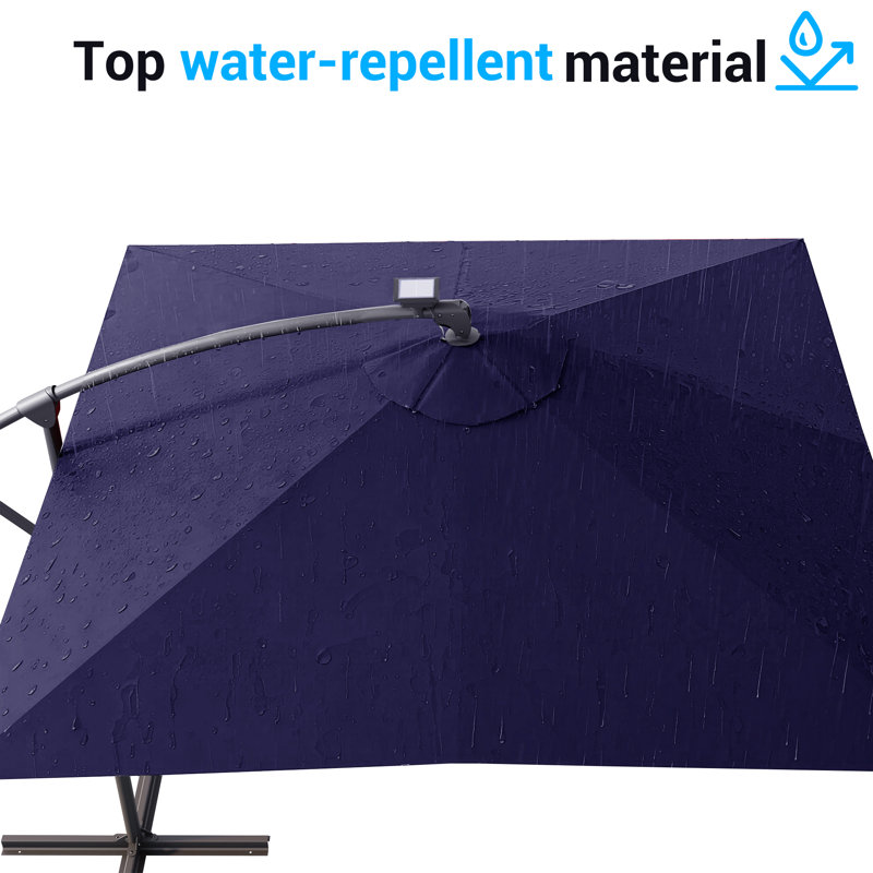 Parasol d'extérieur de 8,2 x 8,2 pi, protection contre les rayons UV pour jardin, terrasse, bord de piscine, Bleu Nary