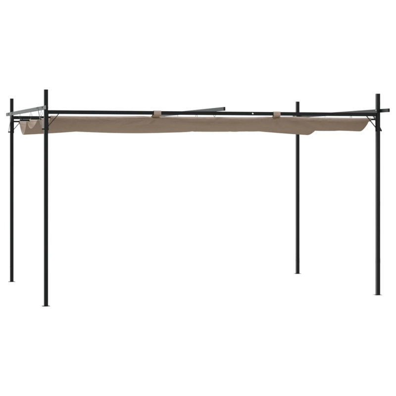 Audrius Metal BBQ Gazebo, Taupe, 292cm H x 395cm W x 230cm D