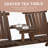 2-Seat Wooden Adirondack Chair With Table, Carbonized Outdoor Loveseat For Patio And Backyard