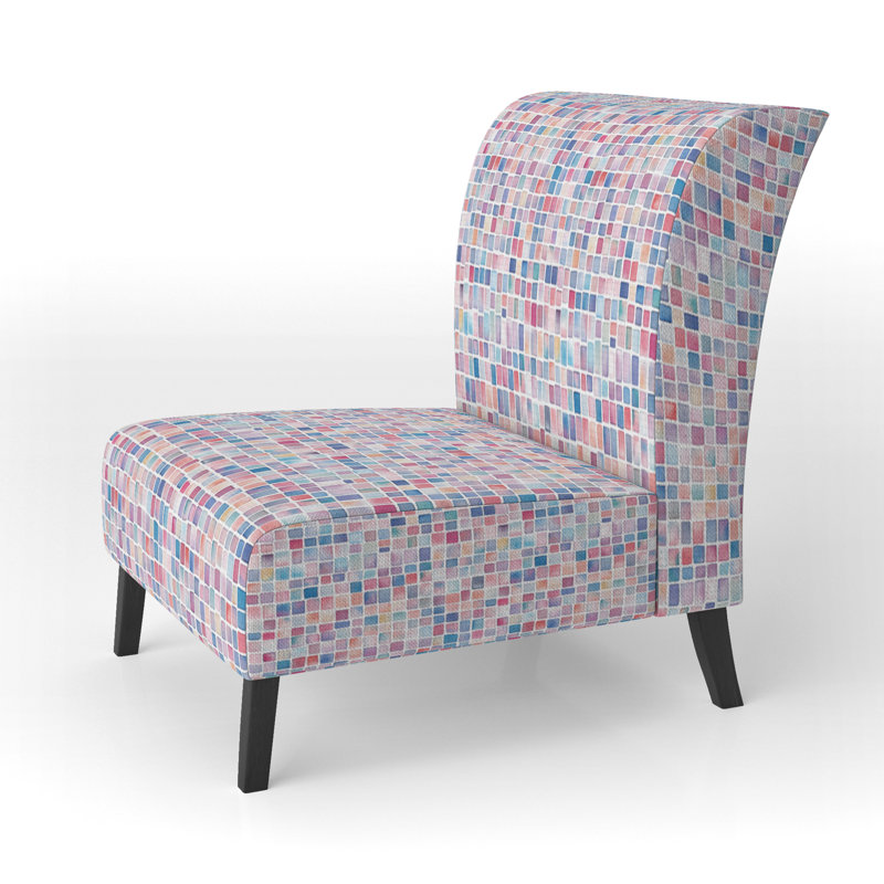 Fauteuil de chambre géométrique pour enfants - Fauteuil de chambre rouge Tiny Tiles, Pantoufle sans accoudoirs