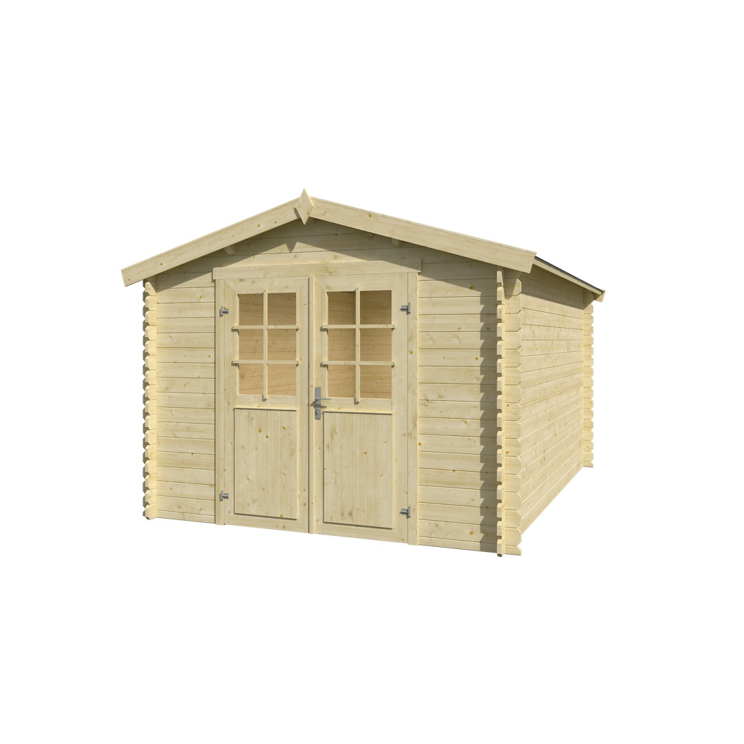 Lasita Norah 380 - 12.5 x 9 Ft. Apex Roof Summerhouse With Single Glazed Doors (28mm)