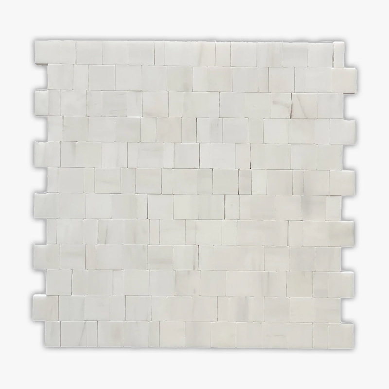 Carreau de mosaïque à joint en briques de marbre 12 po x 12 po Bianco Dolomiti