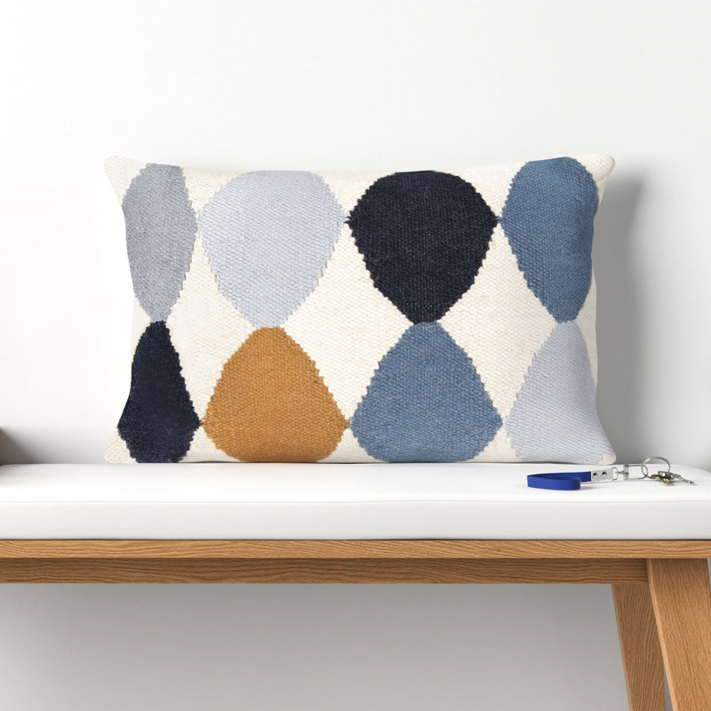 Woven Wool Blend Pattern Lumbar Pillow