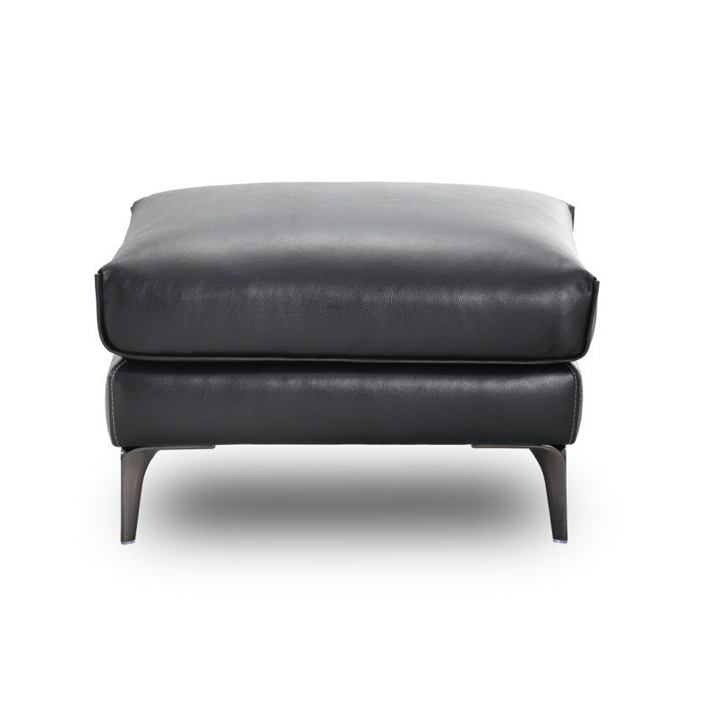 Cerellia 30.31" W Top Grain Leather Ottoman