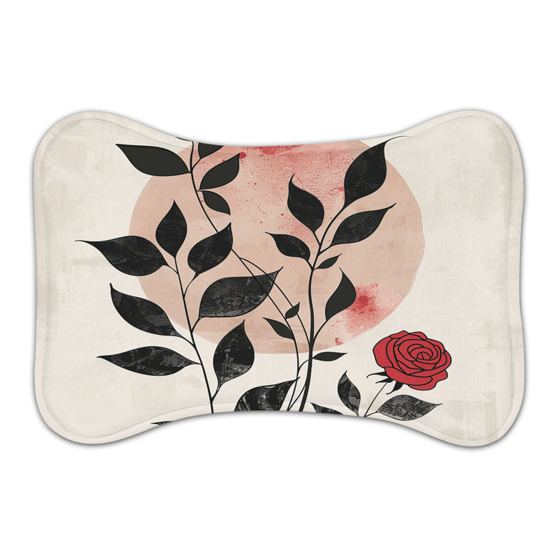 Élégant motif de roses - tapis d'alimentation en os 1 pièce