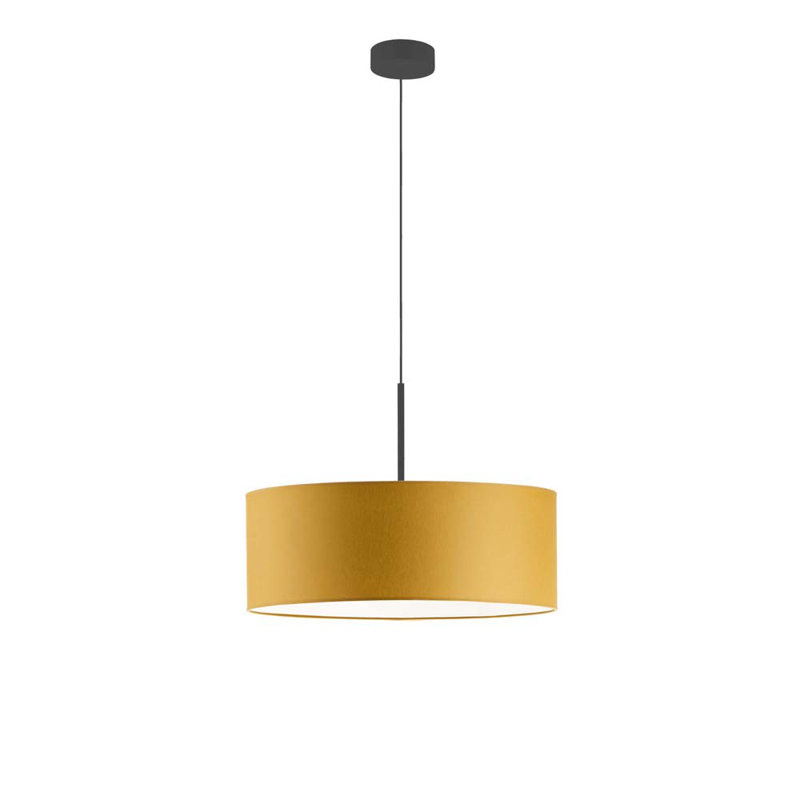 Aubryn 3 - Light Drum Pendant, 120cm H x 50cm W x 50cm D, Mustard, Black