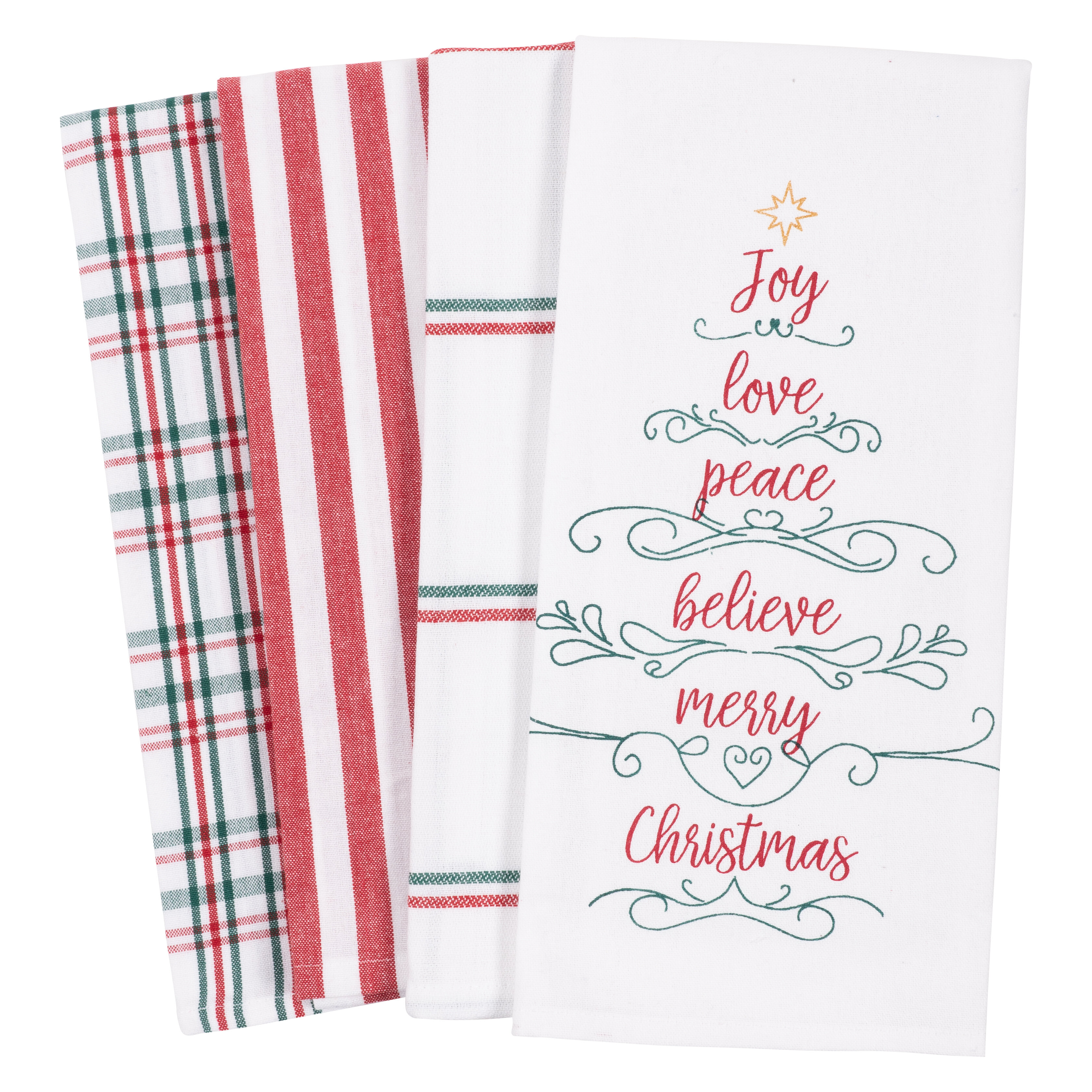 Kate Spade New York Confetti & Acrobat Plaid Holiday Kitchen Towels 2-Pack, 100% Cotton