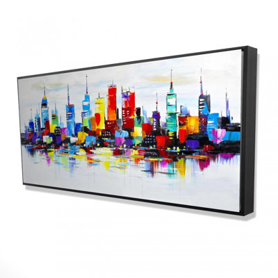 Abstract And Colorful City Print On Canvas