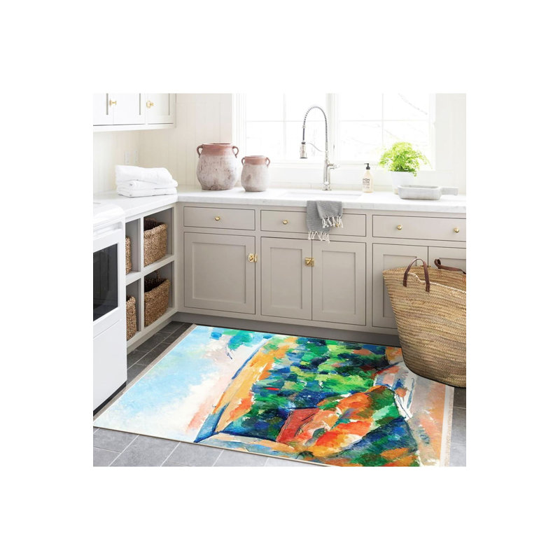 Tapis décoratif de couleur pastel, Sous-tapis rectangulaire de 3 pi 3 po x 4 pi 11 po