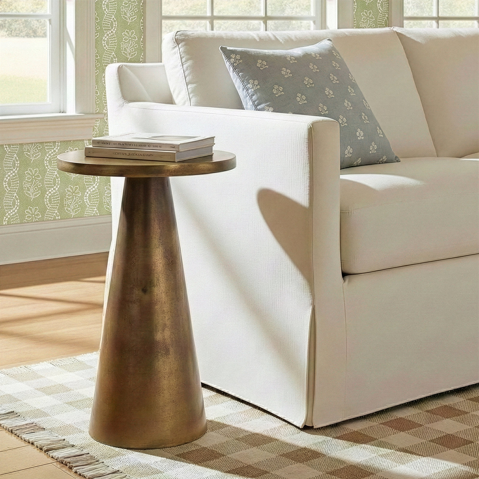 Toriane 13" End Table, Antique Brass