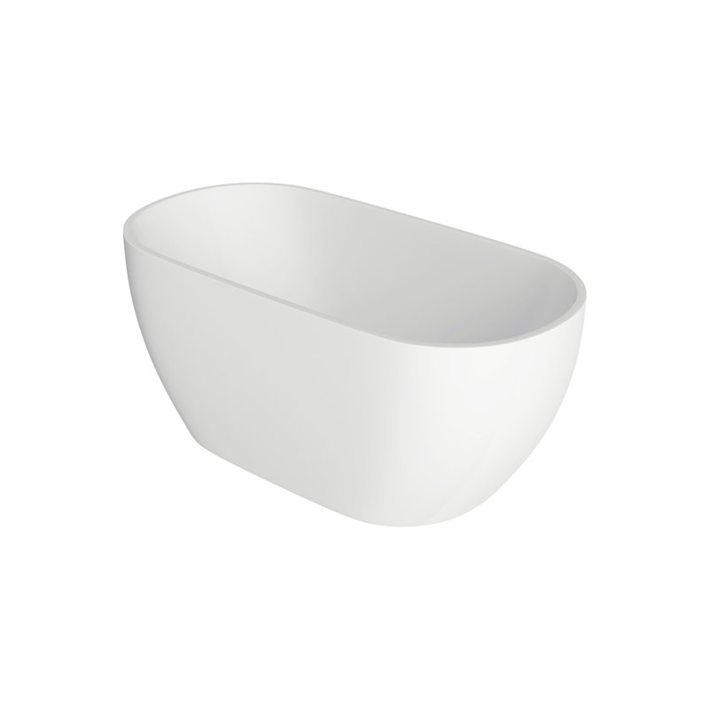 59'' White Oval Freestanding Acrylic Soaking Bathtub
