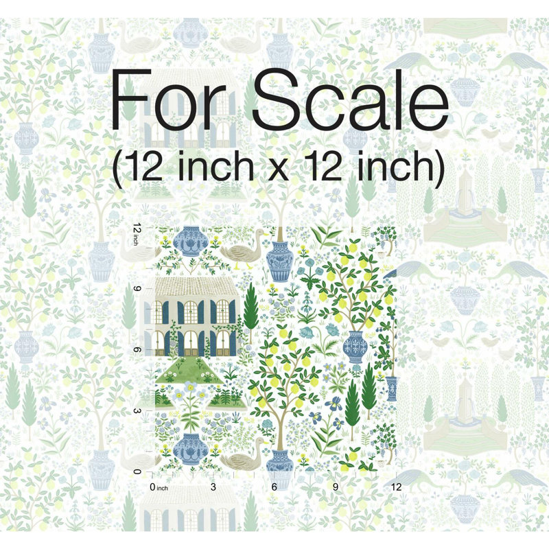 Camont 27' x 27" Wallpaper Roll, Blue/Green