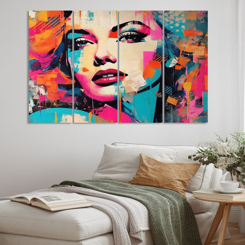 " Vintage 1950S Woman Portrait I " 4 - Pieces