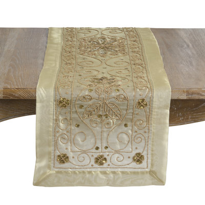 Chemin de table transparent brodé - chemin de table décoratif occasionnel pour des tables élégantes
