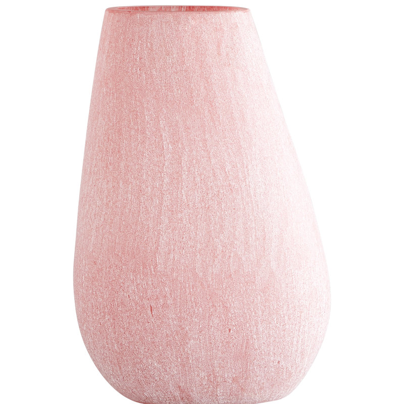 Charming Pink Ceramic Bouquet Vase 13.5" H Contemporary Decor