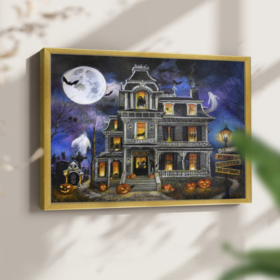 Haunted Mansion Moonlight -Framed Print - Restickable