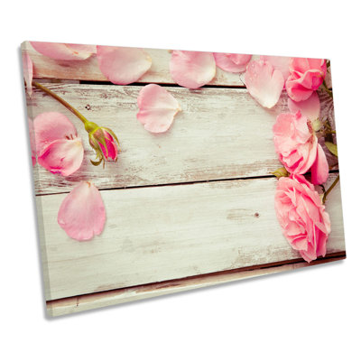 Rose Petals Shabby Elegance - Wrapped Canvas Print