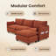 Canapé modulaire surdimensionné de 102 po avec repose-pieds mobile, canapé en velours côtelé à 4 places en L, canapé convertible en nuage avec deux poches latérales, canapé moderne pour le salon-296104929