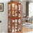 Curio Display Cabinet, Antique Display Cabinet with Glass Doors Adjustable Shelves for Collectibles Four Door Design Vintage Showcase for Home or Office Antique Display Case E26 Bulb Included DARK OAK-1065091906
