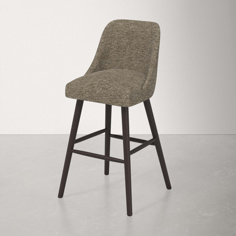 Tabouret Gallie, Tabouret de bar (siège d'une hauteur de 31 po), Espresso, Sustain® Milsap en tweed granit