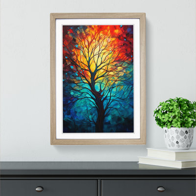 XYZ-FRM-V1223-6233 Tree Expressionism - Single Picture Frame Print on Wood