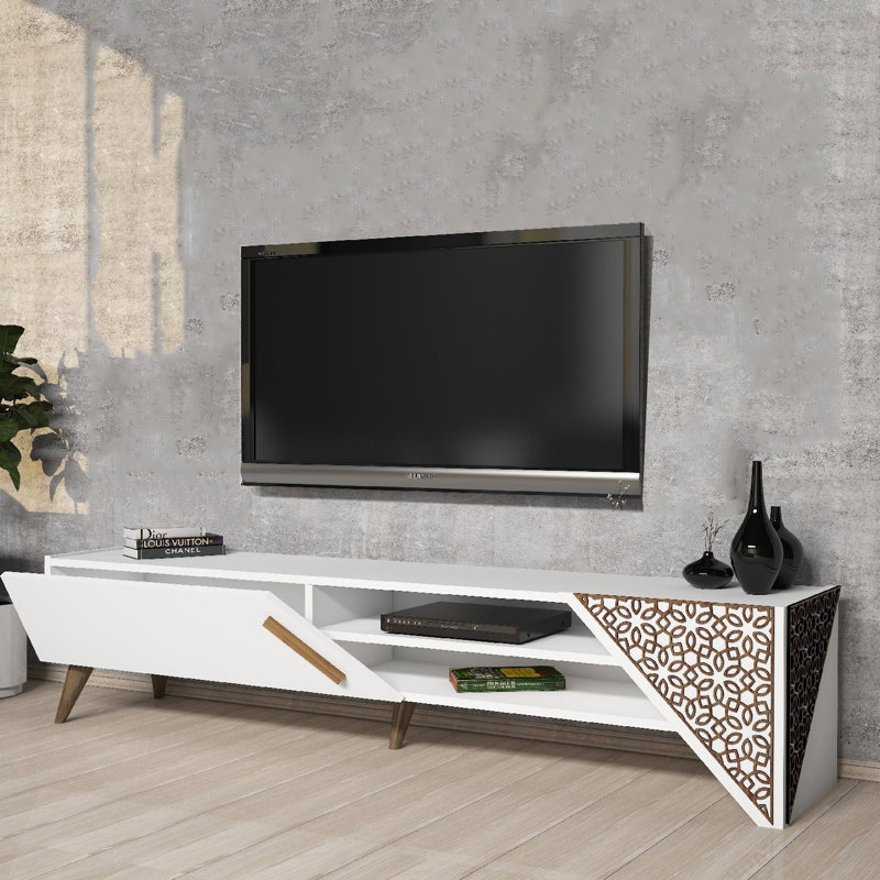 Keikei Unfinished TV Stand, White