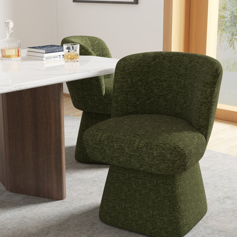  Upholstered Swivel Dining Chair, Green