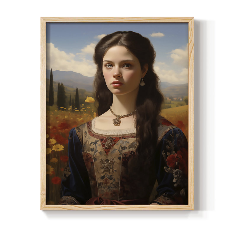 Reproduction encadrée WOMEN Series DVII - bois massif, H 21 po x l 17 po