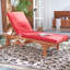 Chaise longue simple inclinable en eucalyptus avec coussins 78,70 po Jivera-352758287-344942716