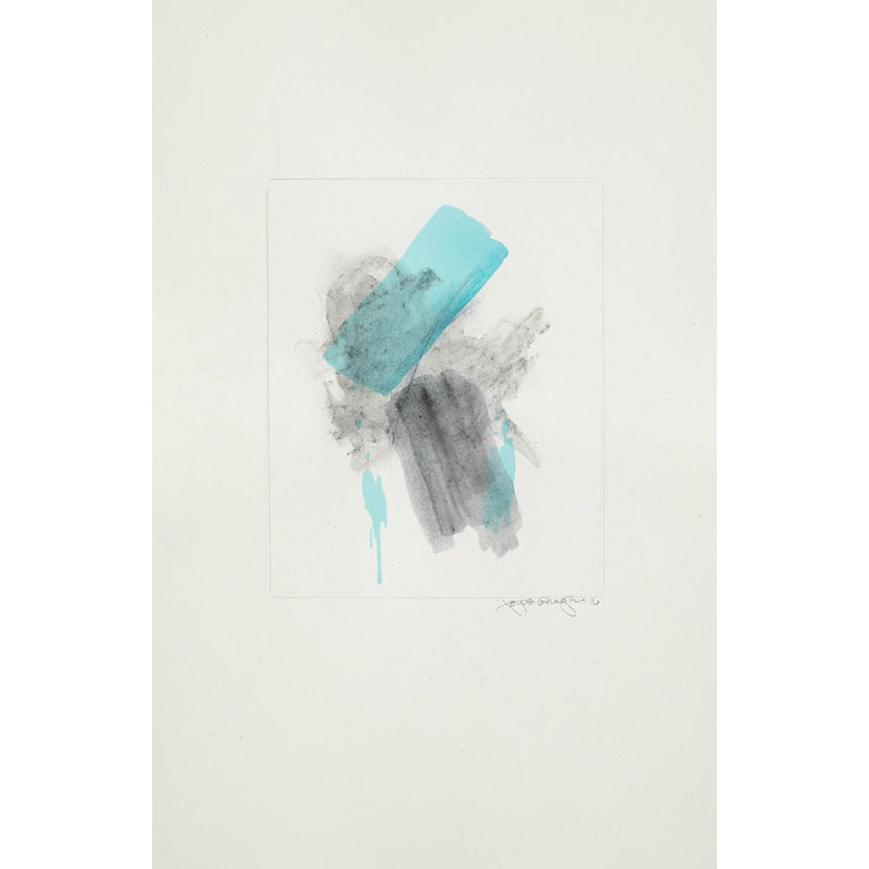 Turquoise Graphite Framed Painting