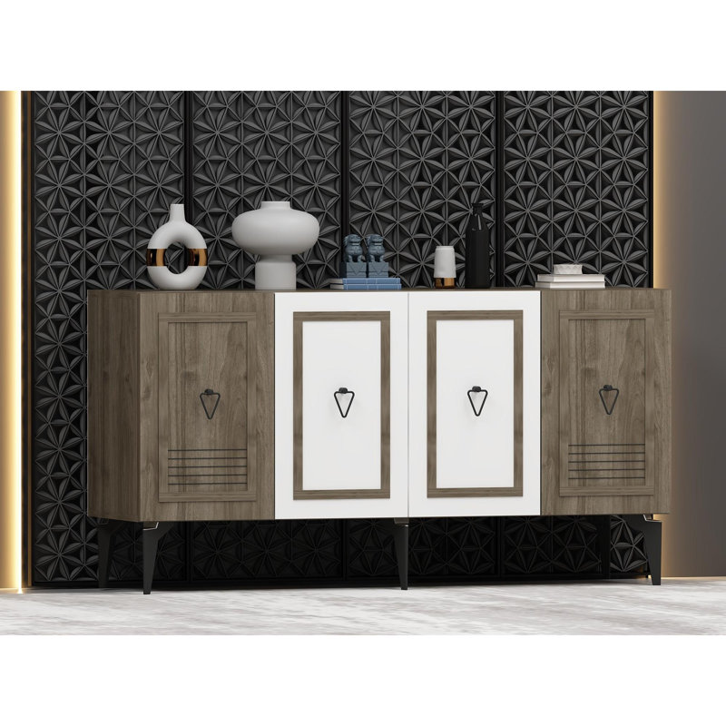 Console, Blanc / noyer