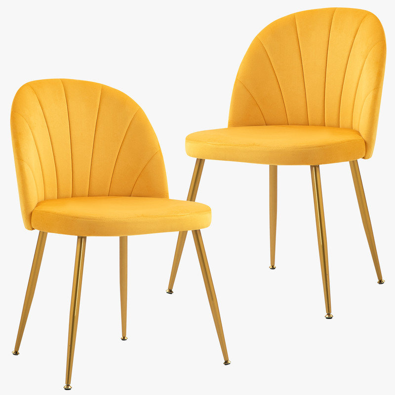 Chaises de salle à manger sans accoudoirs Modern, Jaune