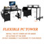 Bureau d'ordinateur polyvalent de 47,3 po avec prise de courant, supports pour écran et solutions de rangement