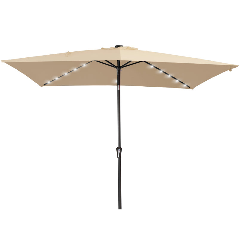 Beka 120'' x 78'' Rectangular Market Umbrella, Beige
