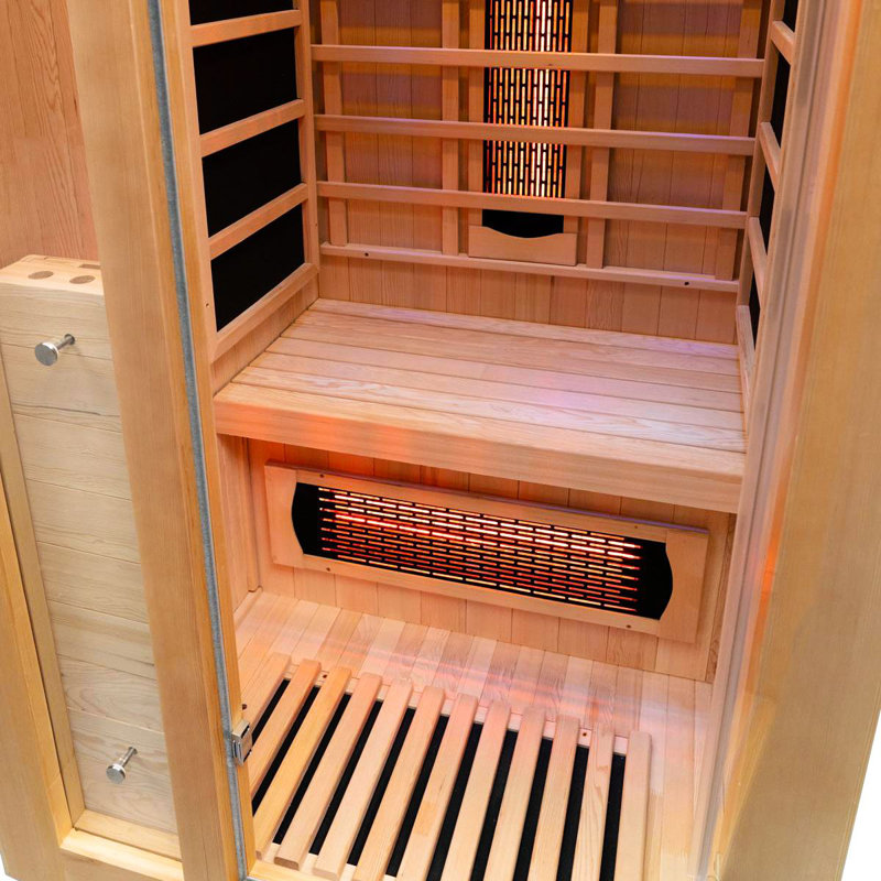 Metro Lane FAR Infrared Sauna with Remote Control in Hemlock