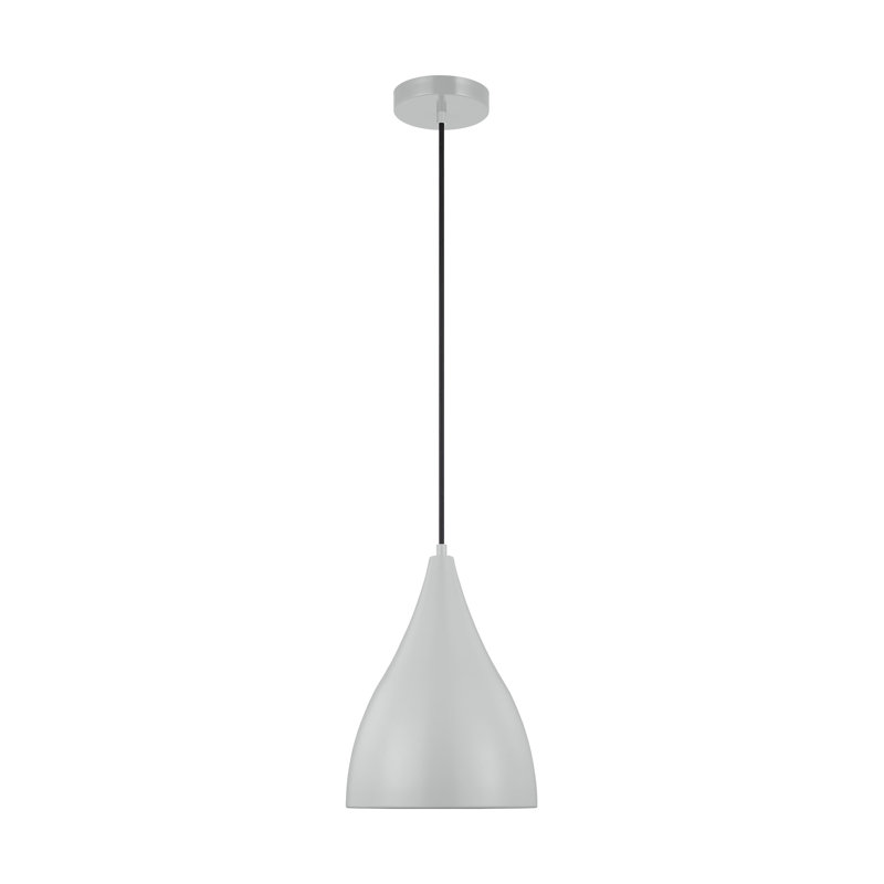 1 - Light Single Pendant, 147" H x 9" W x 9" D, Matte Gray