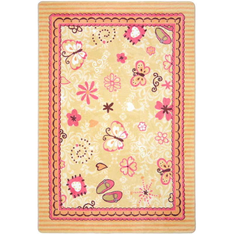 Tapis coeurs et fleurs Just For Kids, Rectangle 5 pi 4 po x 7 pi 8 po