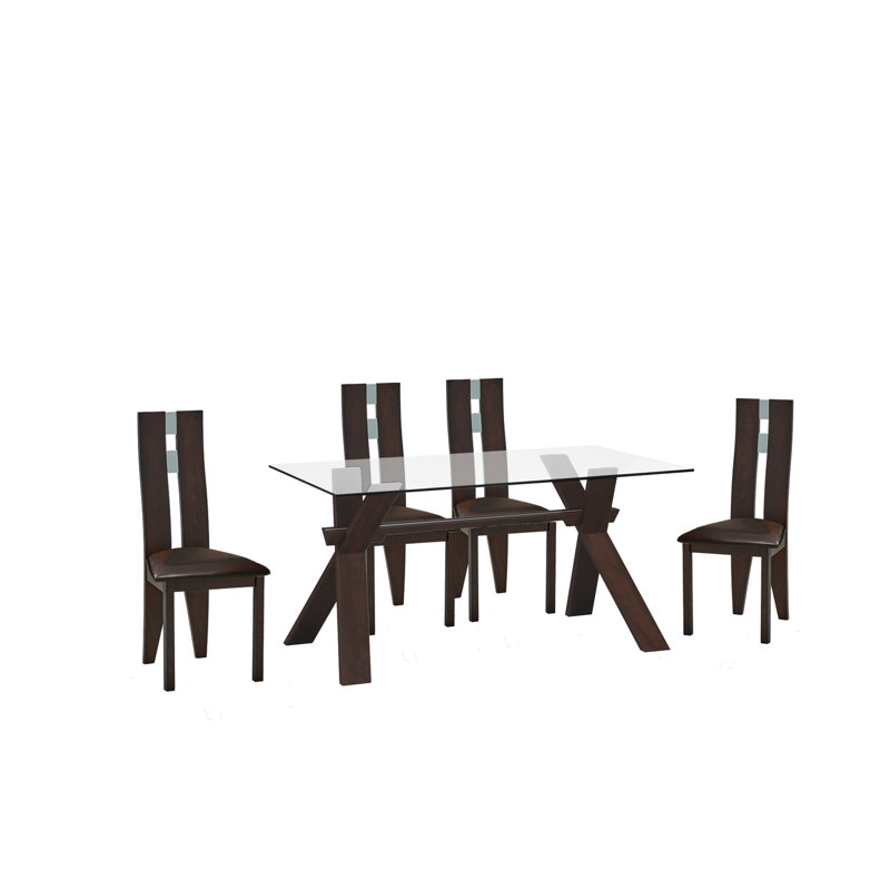 Llyn 6 -Person Glass Dining Set