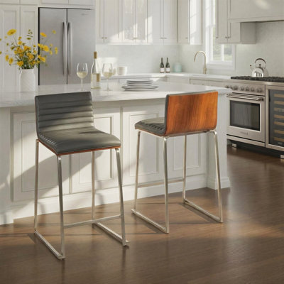 Elston Upholstered Counter Stool with Metal Frame