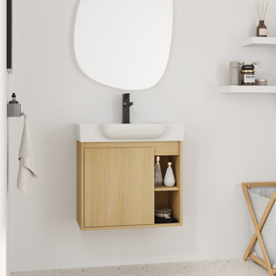 24'' Single Bathroom Vanity with Ceramic Top
