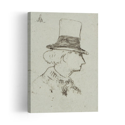 Portrait Of Charles Baudelaire In Profile, Strölin Edition, 1905 Abstract Contemporary Portrait Wall Art Print by Edouard Manet - Wrapped Canvas Print