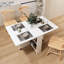 Table pliable 49,76 pouces blanc - convient à la maison, peut accueillir de 5 à 6 personnes, avec une roue de frein mobile facile à déplacer et à ranger Great Universal