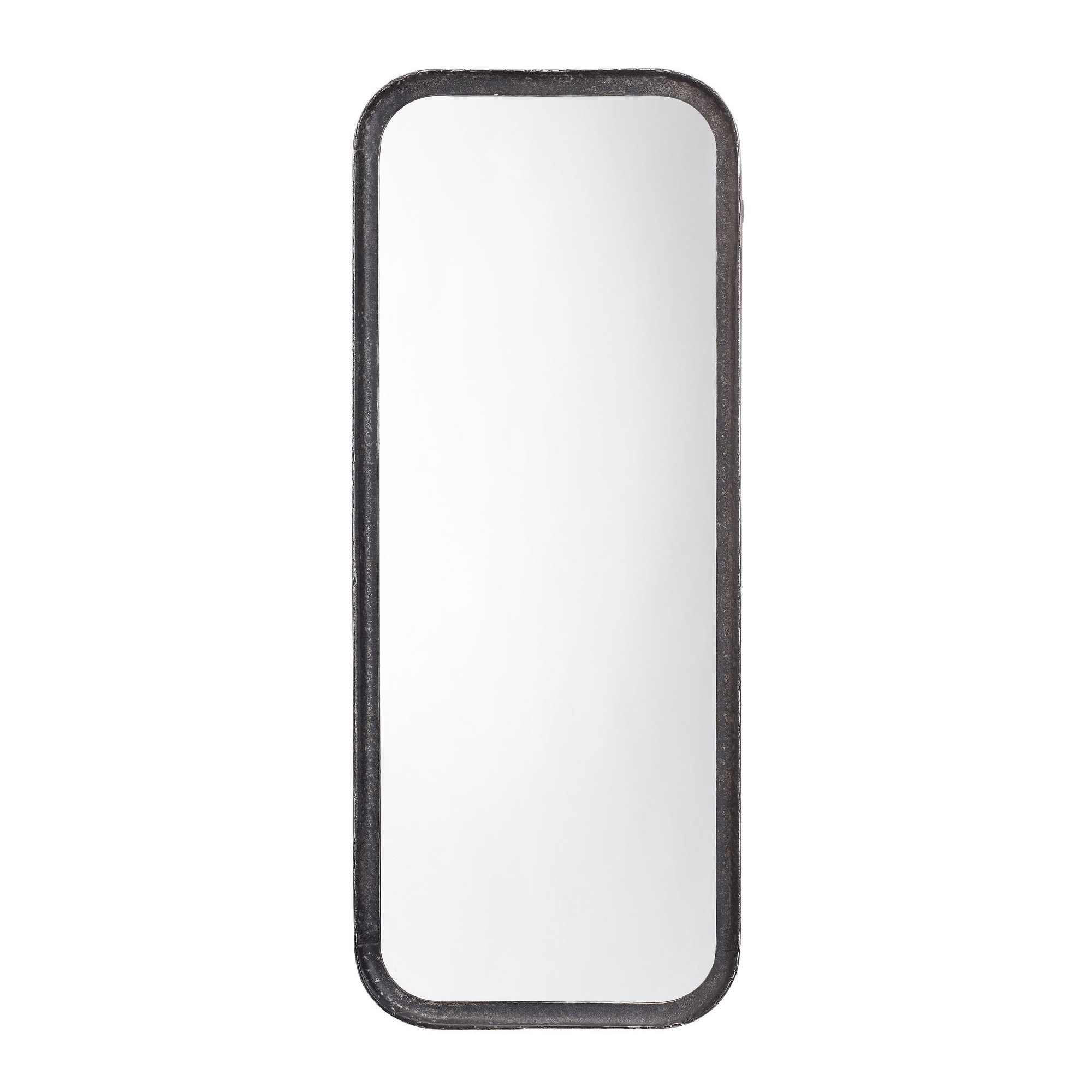 Iron Rectangle Mirror, Distressed Black, 35.5" x 15.75"